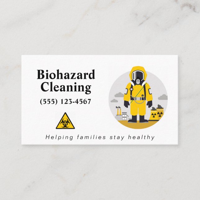 Cleanup-Dienst für berufliche Biogefährdung Visitenkarte (Vorderseite)