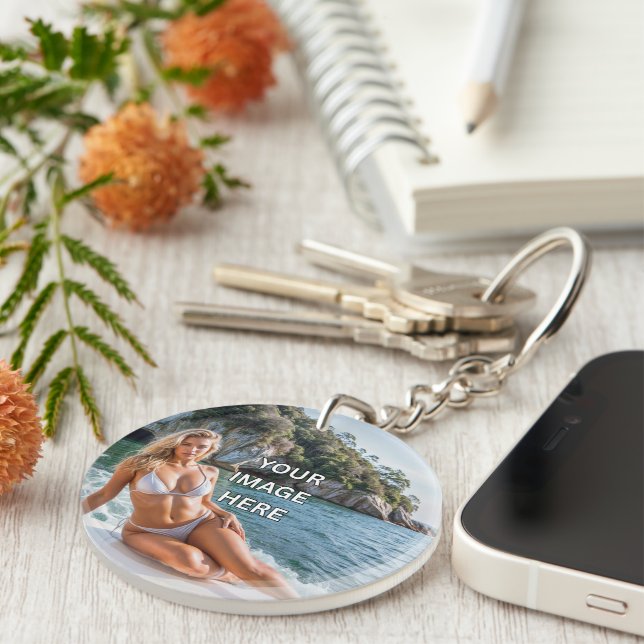 CLEAR! 🔑 Acrylic Keychain – Add Image or Text (Devant droit)