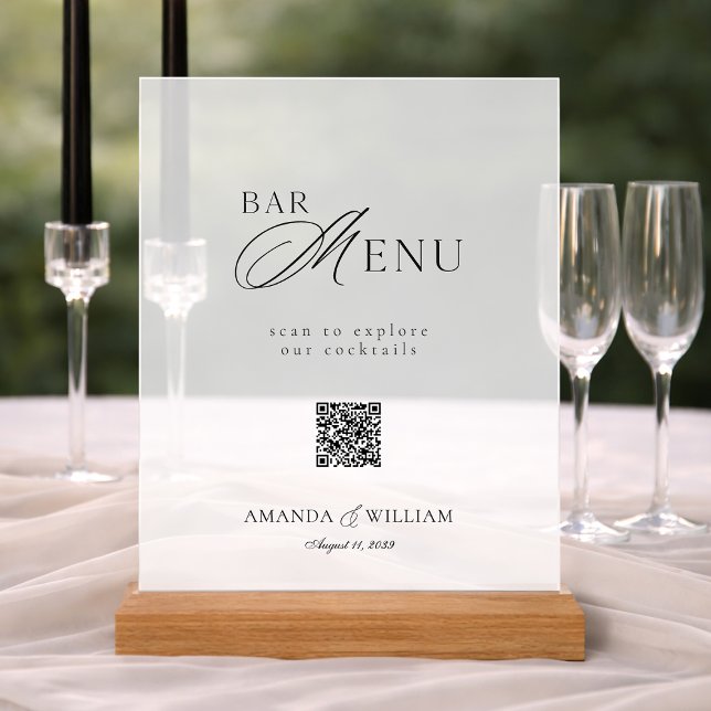 Clear Acrylic QR Code Bar Menu Sign (Créateur téléchargé)