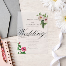 Clear Acrylic Tropical Hibiskus Wedding