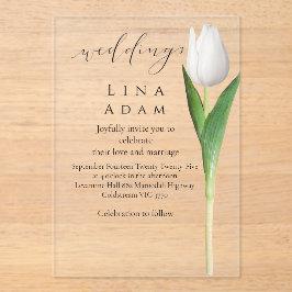 Clear Acrylic Tulip Wedding Invitation