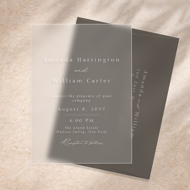 Clear Acrylic Wedding Invitation, Modern Minimal  Acryleinladungen (Von Creator hochgeladen)
