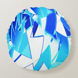 Clear blue image clippings twisted irregularly rundes kissen