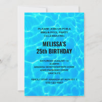 Clear Blue Pool Water Foto Geburtstag