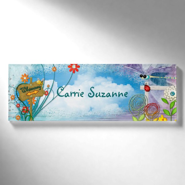 Clear Blue Whimsey Namenschild (Vorderseite)