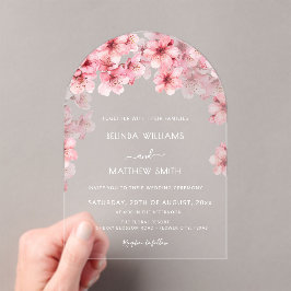 Clear Cherry Blossom Wedding Acryleinladungen