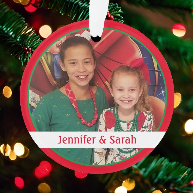Clear Christmas 2 Foto Kids Picture Simple Modern Ornament (Von Creator hochgeladen)