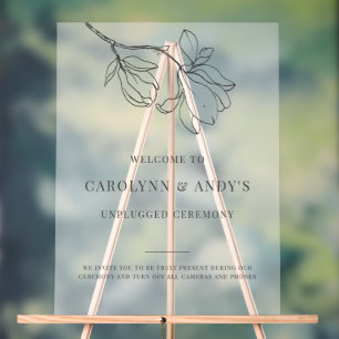 Clear Classy Unplugged Wedding Zeremony Acrylschild