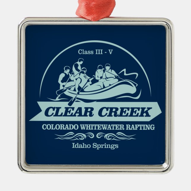Clear Creek (Rafting2) Ornament Aus Metall (Vorne)