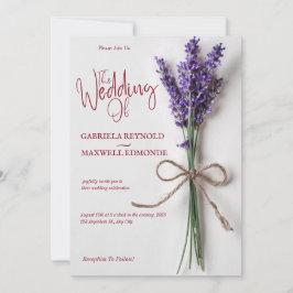 Clear Floral Blue Lavender Wedding Einladung