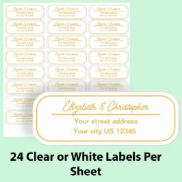 Clear Gold Return Address Custom Transparent Label