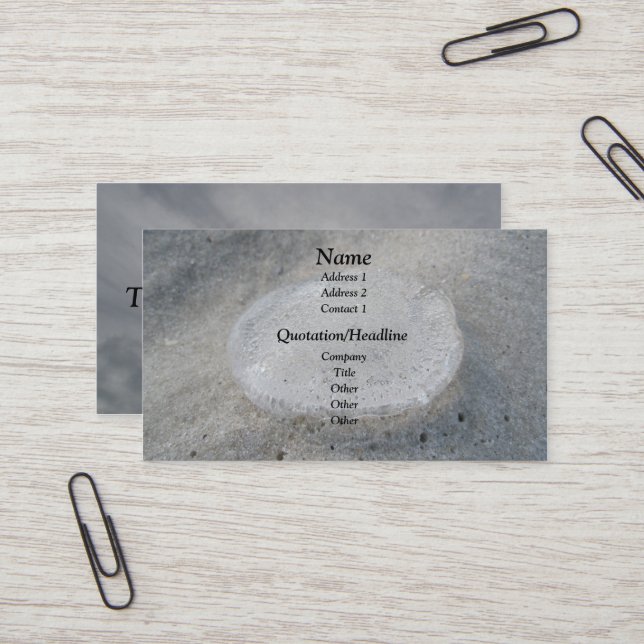 Clear Jellyfish Business Card Visitenkarte (Vorderseite/Rückseite Beispiel)