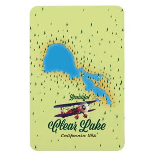Clear Lake California USA Map Magnet