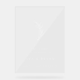 Clear Minimalistisch Olive Branch Wedding Welcome  Acrylschild