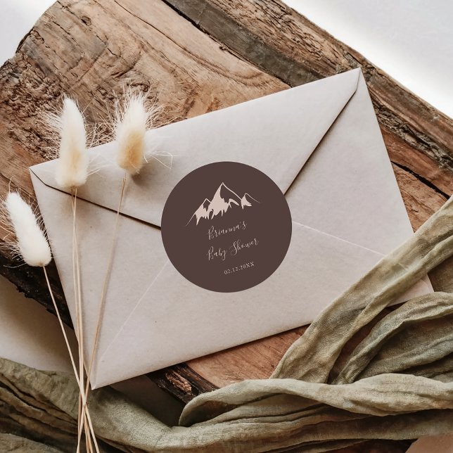 Clear Mountain Country Baby Dusche Gefallen Runder Aufkleber (Von Creator hochgeladen)