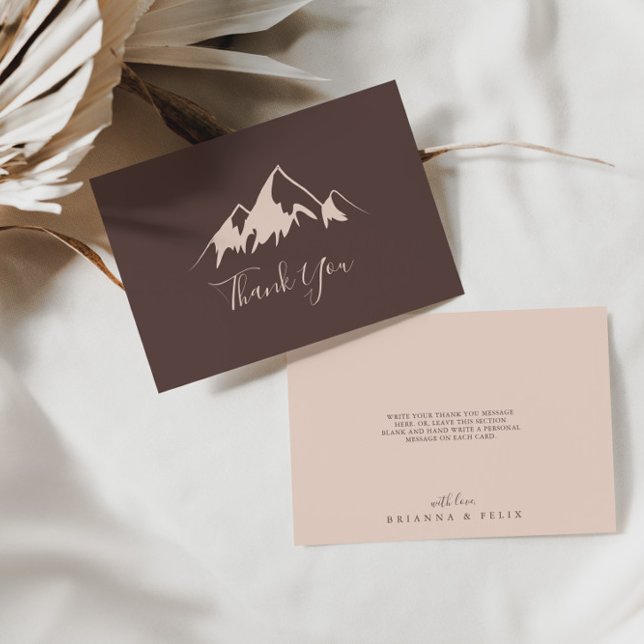 Clear Mountain Country Flat Wedding Dankeskarte (Von Creator hochgeladen)