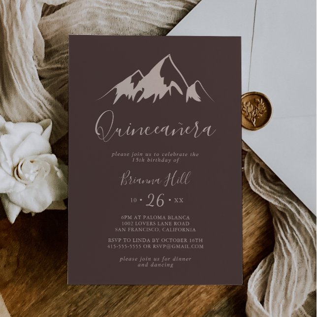 Clear Mountain Country Minimalistisch Quinceñera Einladung (Von Creator hochgeladen)