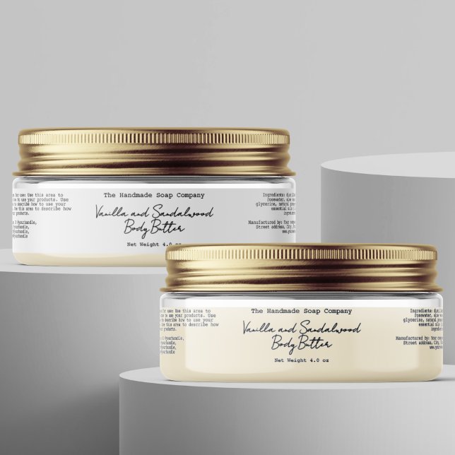 Clear or White Skin Cream Body Butter Jar Label  (Von Creator hochgeladen)