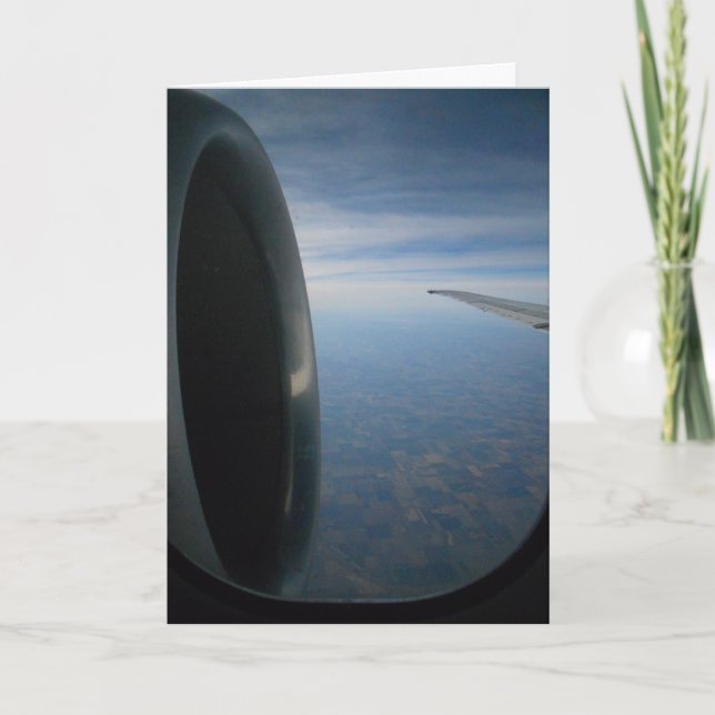 "Clear Sky Airplane" Geburtstagskarte Karte (Vorderseite)