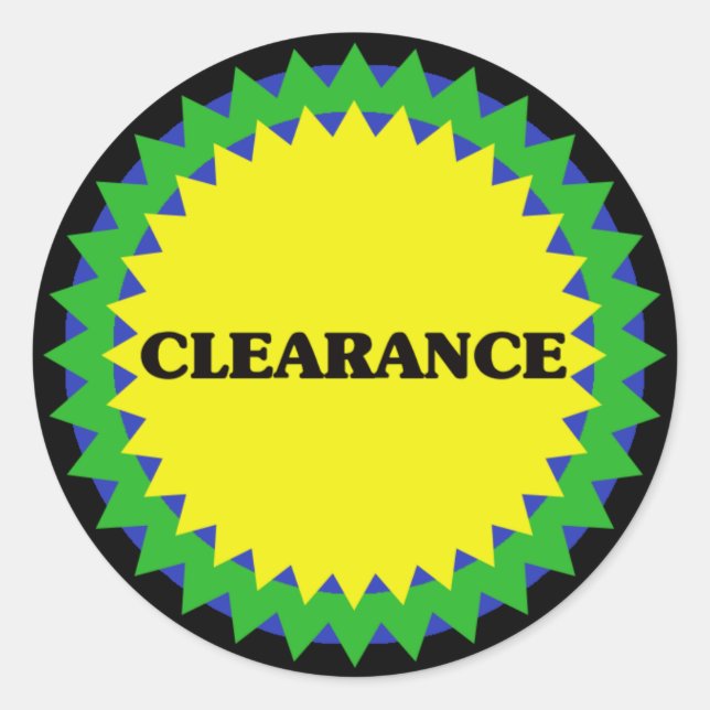 CLEARANCE Aufkleber für den Einzelhandel (Vorderseite)