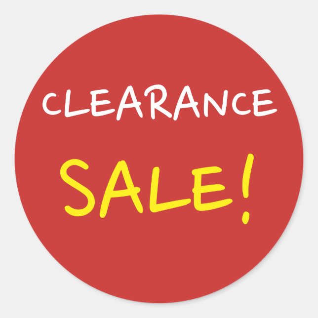 "CLEARANCE SALE!" Runder Aufkleber (Vorderseite)