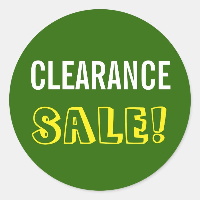 "CLEARANCE SALE!" Runder Aufkleber (Vorderseite)