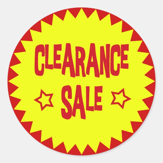 CLEARANCE VERKAUF EINZELHANDEL ABZEICHEN RUNDER AUFKLEBER (Vorderseite)