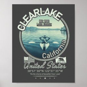 CLEARLAKE KALIFORNIA - MOUNT KONOCTI POSTER