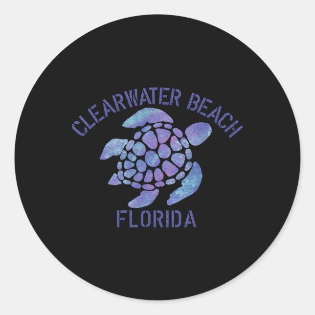 Clearwater Beach Fl Beach Tribal Turtle Runder Aufkleber (Vorderseite)