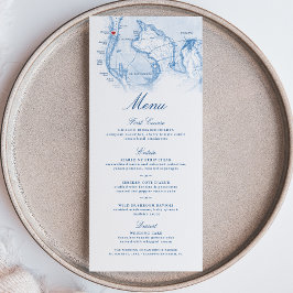 Clearwater Beach FL Map Elegant Navy Blue Wedding Menükarte