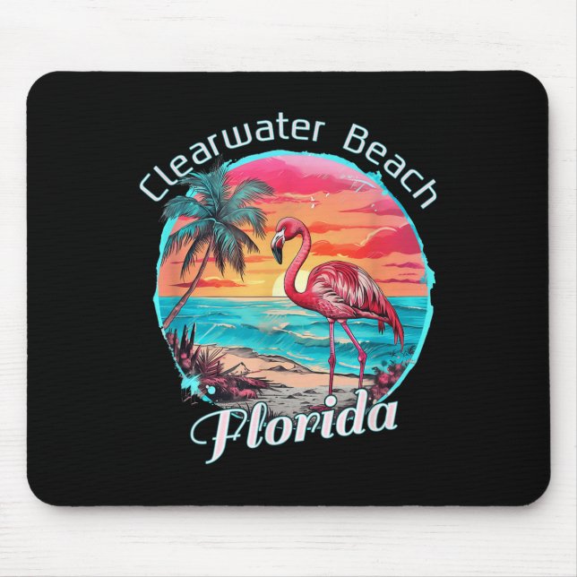 Clearwater Beach Florida Beach Flamingo Tropical S Mousepad (Vorne)