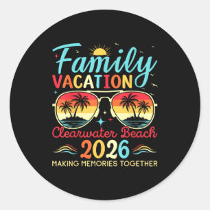 Clearwater Beach Florida Familienurlaub Runder Aufkleber