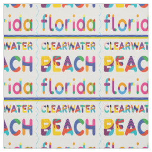 Clearwater Beach, Florida. Farbiges Textmuster Stoff