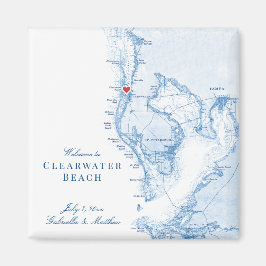Clearwater Beach Florida Map Gastgeschenk Hochzeit Magnet