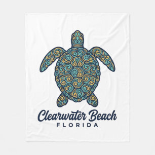 Clearwater Beach Florida Meeresschildkröte Vektor Fleecedecke