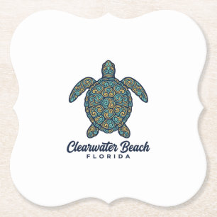 Clearwater Beach Florida Meeresschildkröte Vektor  Untersetzer