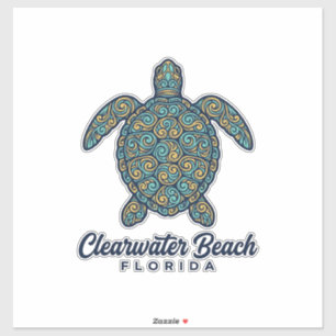 Clearwater Beach Florida Meeresschildkröte Vektord Aufkleber
