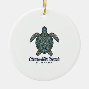 Clearwater Beach Florida Meeresschildkröte Vektord Keramik Ornament