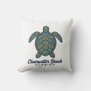 Clearwater Beach Florida Meeresschildkröte Vektord Kissen