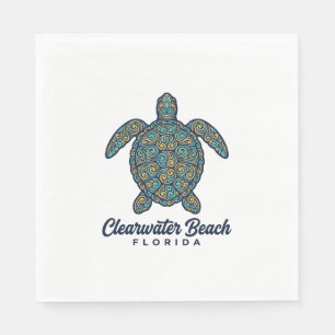 Clearwater Beach Florida Meeresschildkröte Vektord Serviette