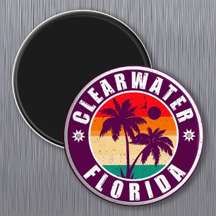 Clearwater Beach Florida Palm Tree Souvenirs 60er Magnet