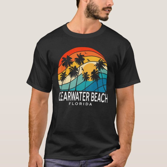 Clearwater Beach Florida Palm Tree Tropical Beach  T-Shirt (Vorderseite)