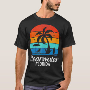 Clearwater Beach Florida Palm Tree Vintag Sunset T-Shirt