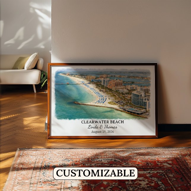 Clearwater Beach Florida Poster, Watercolor Poster (Von Creator hochgeladen)