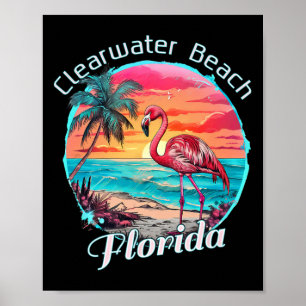 Clearwater Beach Florida Strand Flamingo Tropisch Poster