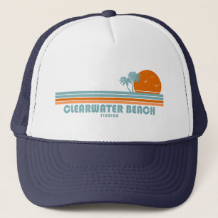Clearwater Beach Florida Sun Palm Trees Truckerkappe