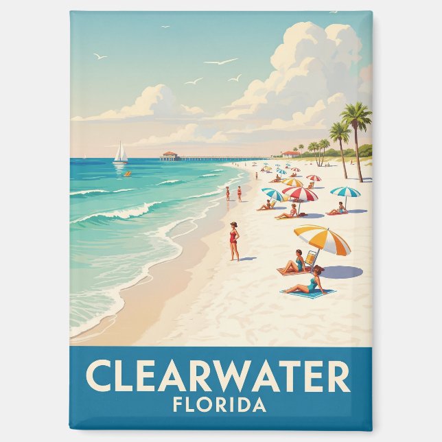 Clearwater Beach Florida Travel Magnet (Vorderseite)