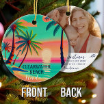Clearwater Beach Florida Tropical Palm Tree 1950s Keramik Ornament<br><div class="desc">Der Strand von Florida Sand Tropical Palm Trees Souvenirs ist in klarem Wasser. Clearwater Beach Florida - Retro Tropical Palm Tree 60er Souvenirs Vintages Design macht ein großartiges Weihnachts- oder Geburtstagsgeschenk für Fans des Florida Schlüsselstrandes. Das Retro-Sommerdesign ist ein perfektes Geschenk für Reisende und tropische Fans. - Sie können diese...</div>