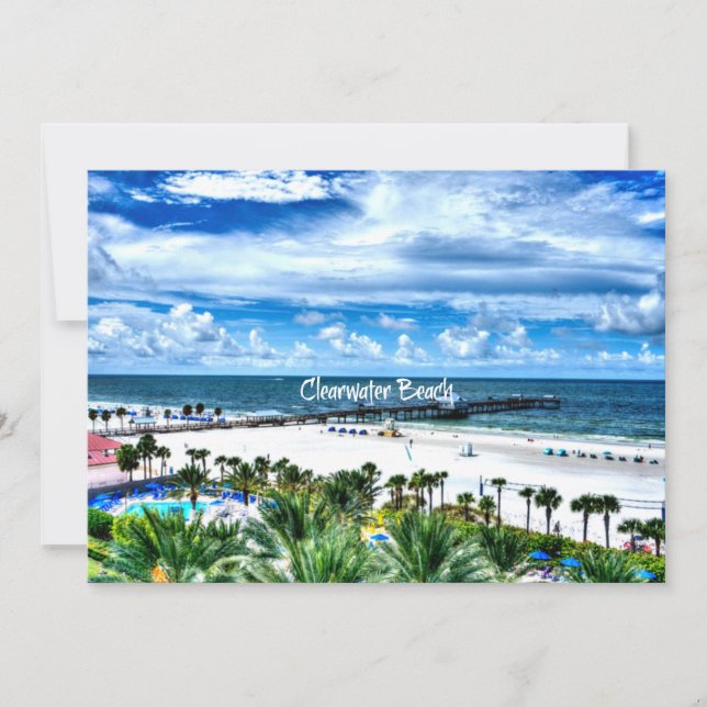 Clearwater Beach, Florida, Urlaubsziel Karte (Vorderseite)