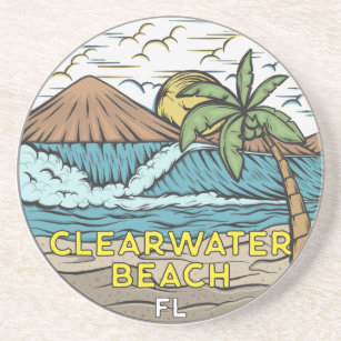 Clearwater Beach Florida Vintag Getränkeuntersetzer